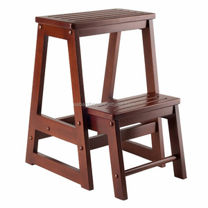 Bamboo wooden home furniture folding step stool wooden bench