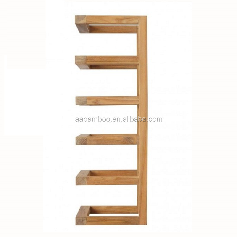 Wood bamboo bathroom wall mounted towel rack