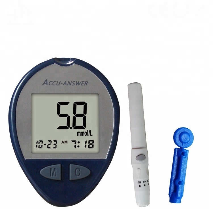 ACCUANSWER Factory price CE approved home use no coding digital diabetic blood glucose meter with test strips