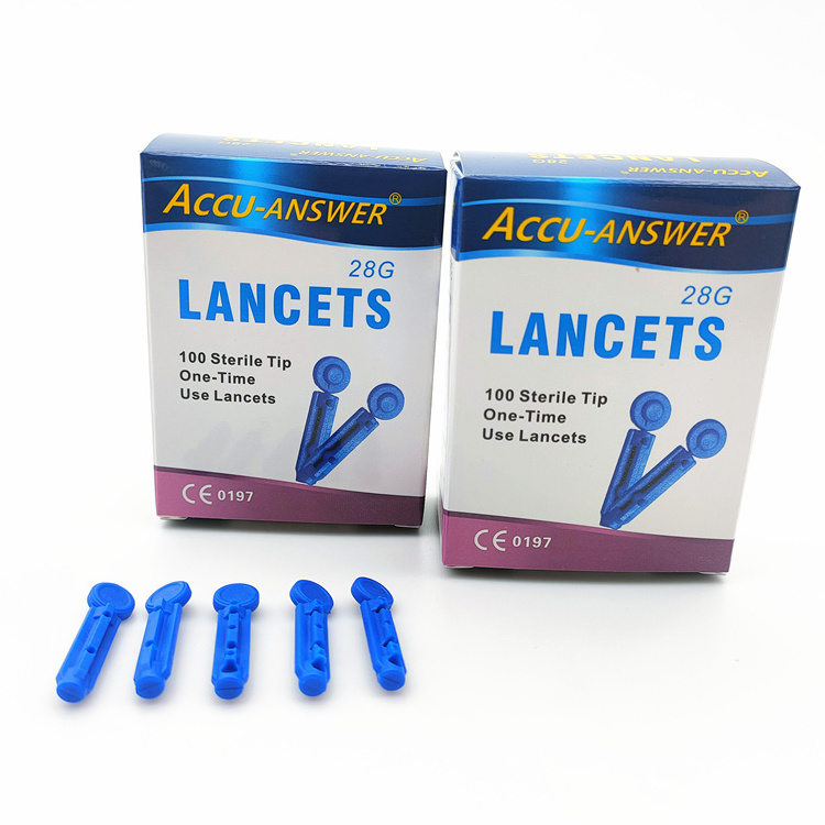 ACCU ANSWER 100pcs Medical Consumables High Quality 28G Blood Taking Needles Disposable Blood Lancets