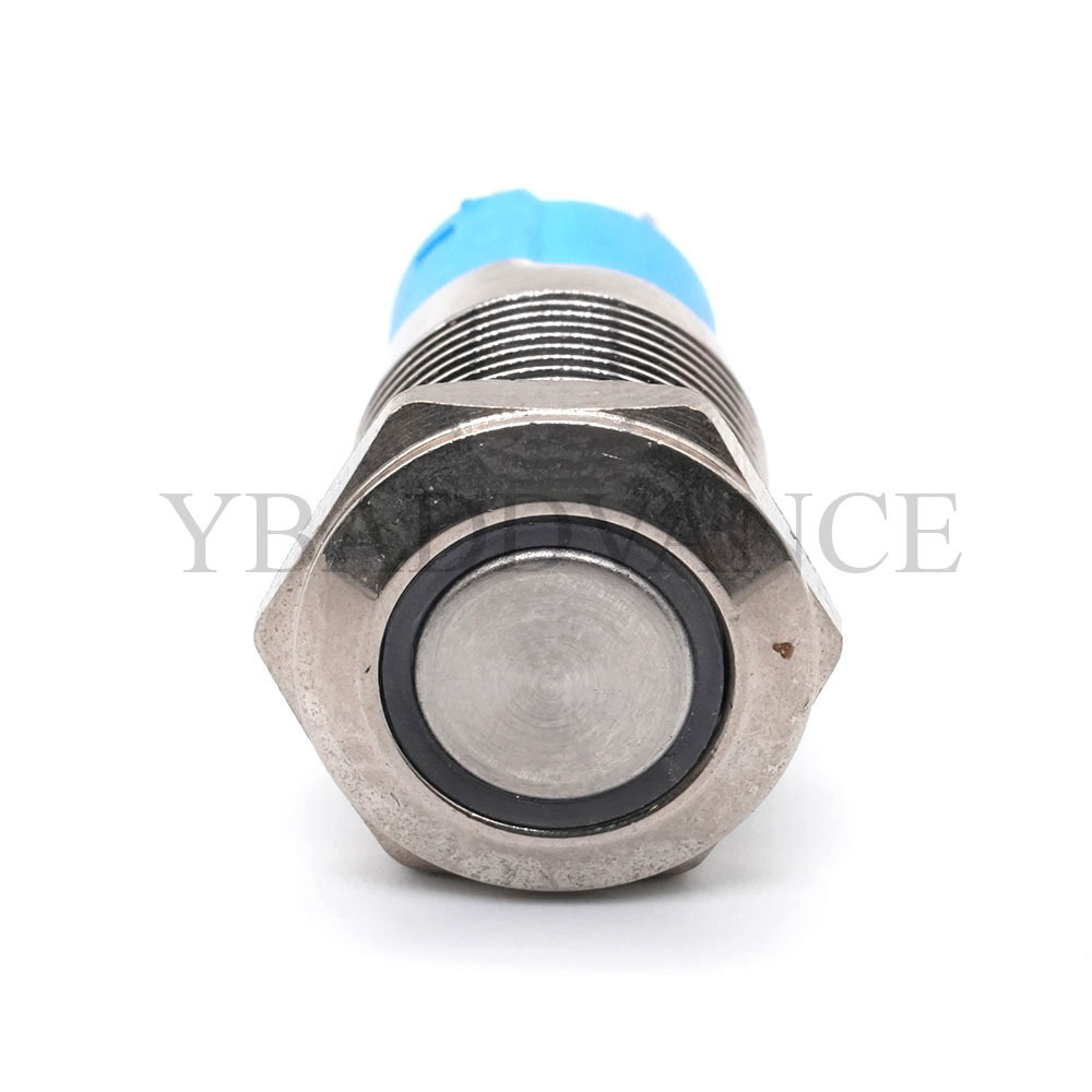 Waterproof Rotary Metal Self-locking Push Button Switches 12mm 12V With Light For Car Truck