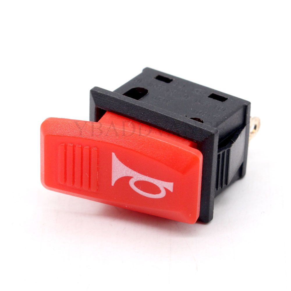 KCD1 LY601 SPST Momentary Horn Electric Red Rocker Switch 2 Pin 10A/125VAC 6A/250VAC