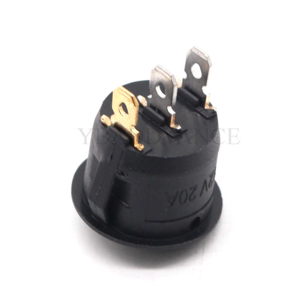 12V 20A Car Truck Led Light Illuminated MINI Round On Off On Rocker Switch