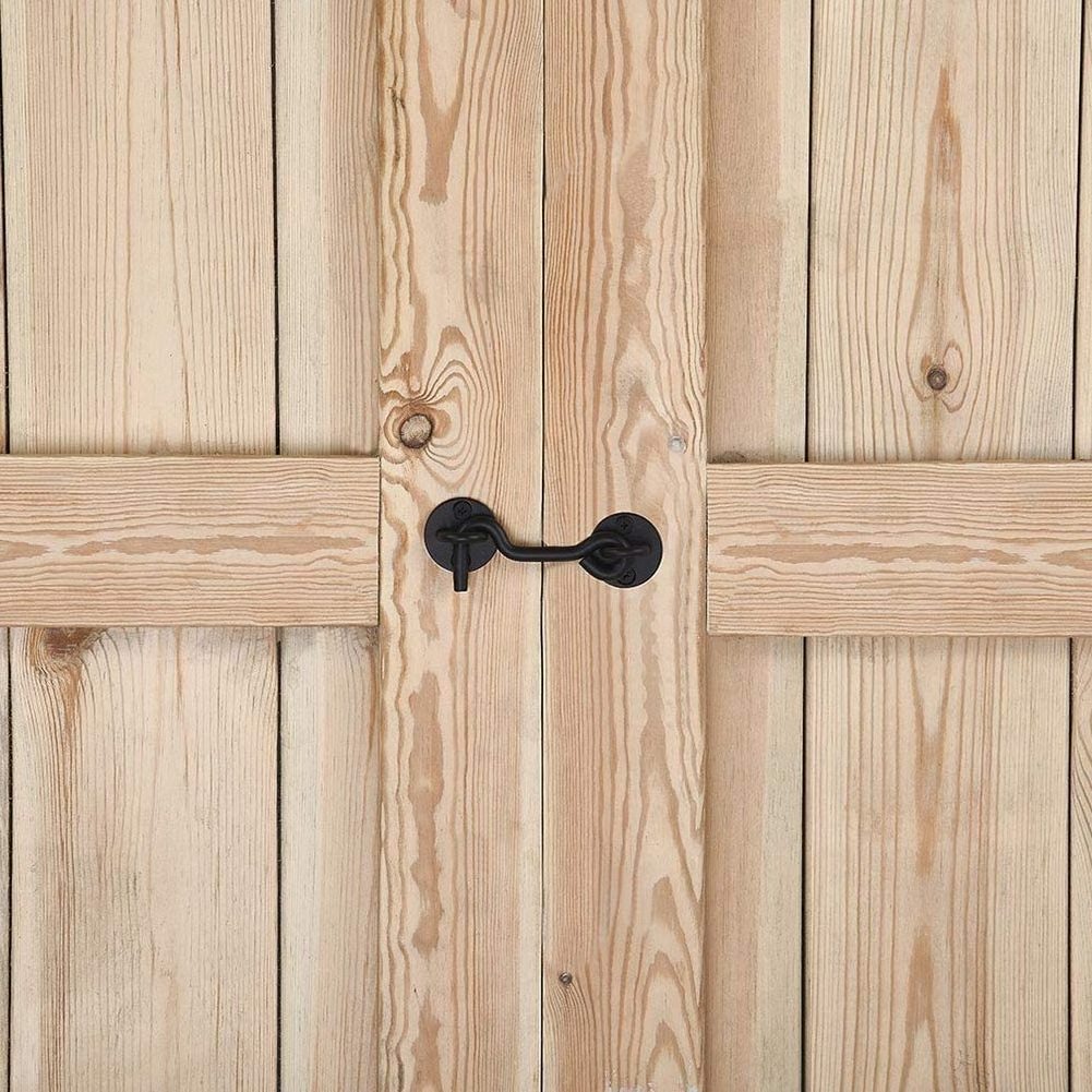 Black Privacy Hook and Eye Latch Easy Lock for Barn Door