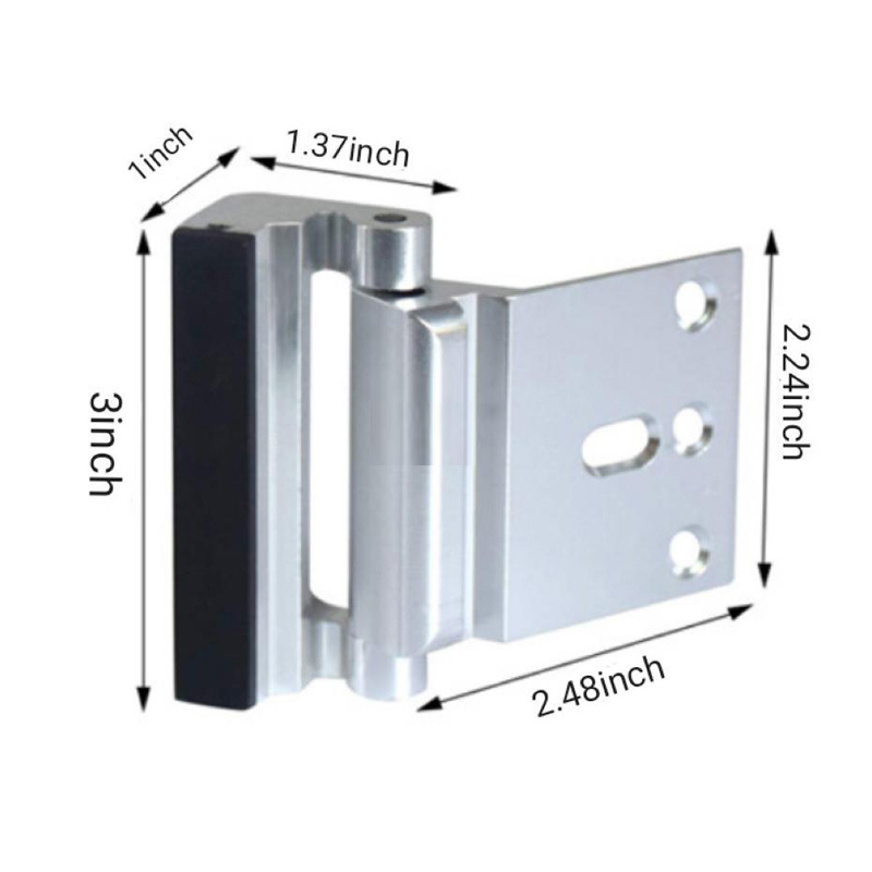 Home Safety Door Lock Child Security Door Reinforcement Lock Strap 3 Inch Anti-theft Aluminum Alloy Hinge Latch Night Lock