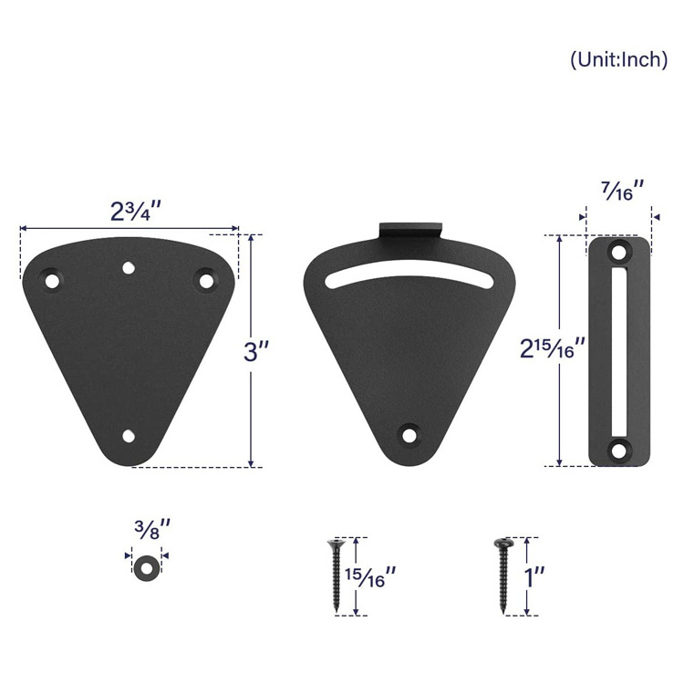 Matte Steel Black Barn Door Lock, Large Size Sliding Door Tear Drop Latch 90 Degree, Interior Privacy Lock Hardware