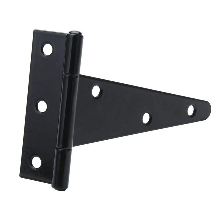 Black Tee Hinges Wrought Hardware Iron Rustproof T-Strap Shed Hinge Gate Strap Heavy Duty Door Barn Gates T Hinges