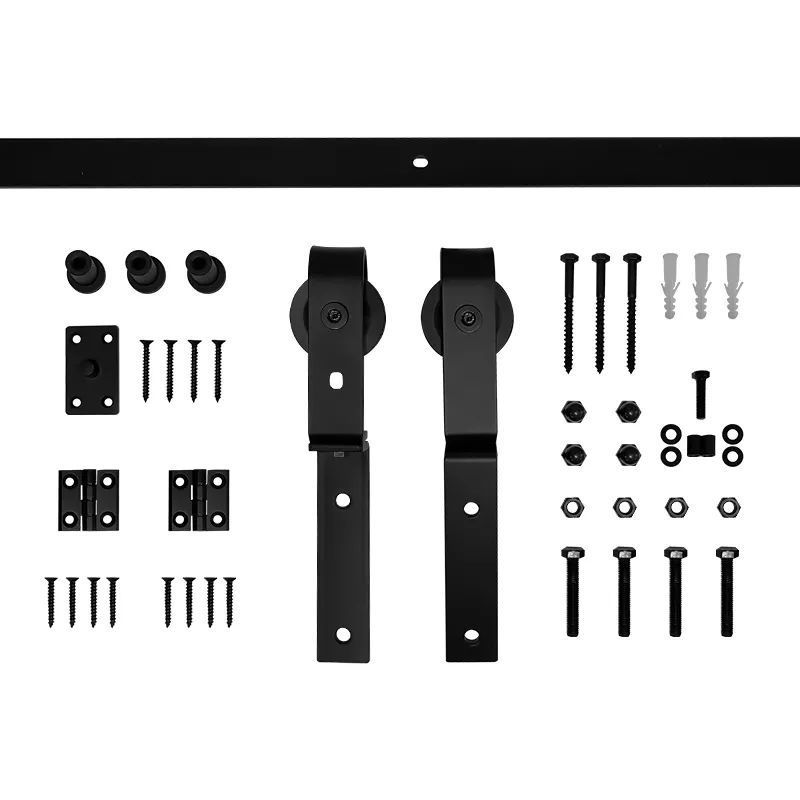 RHETECH Standard Double Single Bi-Fold Sliding Barn Door Track and Hardware Kit Bi-folding Barn Sliding Door Hardware Track Kit