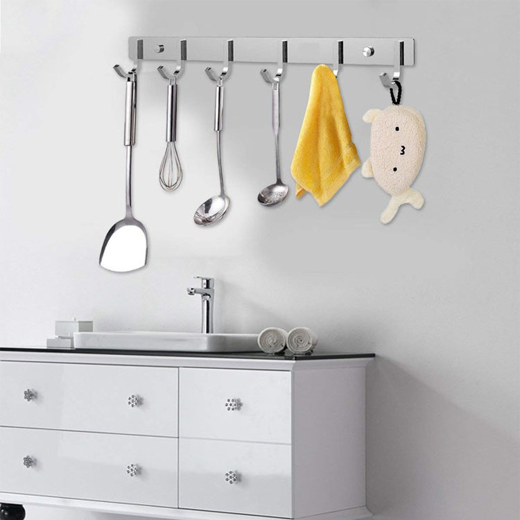 Wall Coat Rack Coat Hooks Wall Mounted Stainless Steel Hook Rack for Clothes