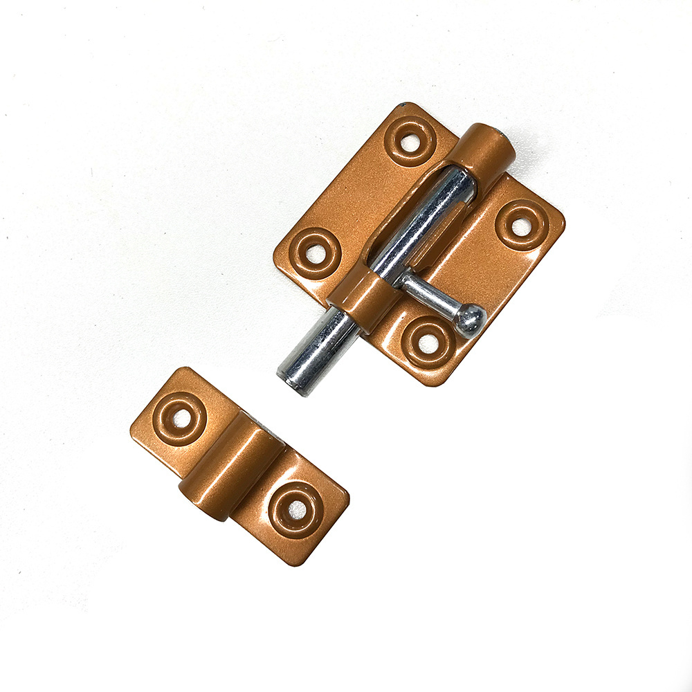 Door Security Slide Latch Lock Barrel Bolt with Solid Heavy Duty Gold Painting Finish Steel Door Bolt Latch