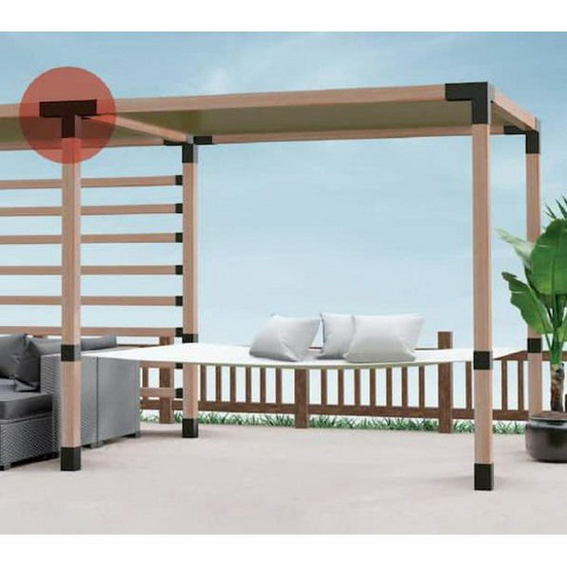 Rhetech Pergola Kit DIY Elevated Wood Stand Kit Heavy Duty Outdoor Garden Steel Pergola Brackets Pergola Kits 4x4 Brackets