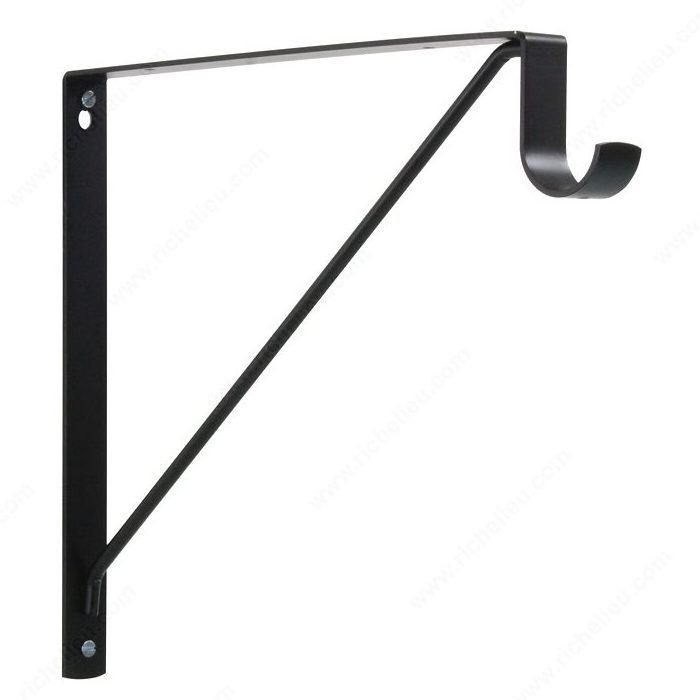 RHETECH 300Lbs Weight Capacity Heavy Duty Closet Shelf Bracket & Rod Brackets Black Closet Pole Shelves Brackets for Hanging Rod