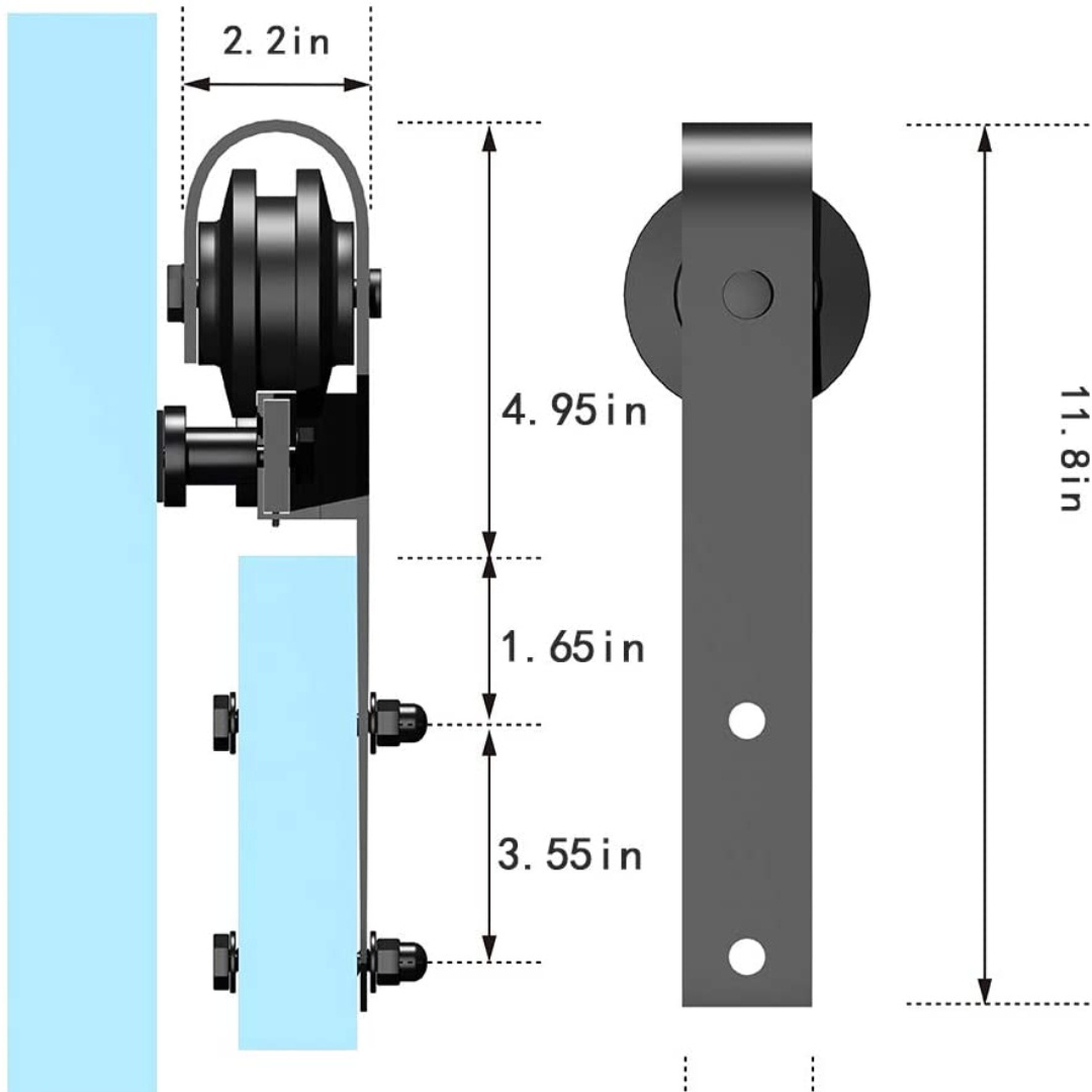 RHETECH Modern Antique Soundproof Interior Sliding Barn Doors Industrial Complete Sliding Black Barn Door Hardware Kits