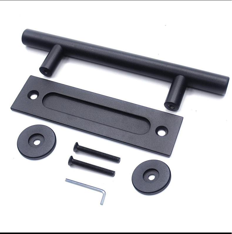 Cheaper Door Handle 12 Inch Matte Black Sliding Wooden Barn Door Handle Pull Set