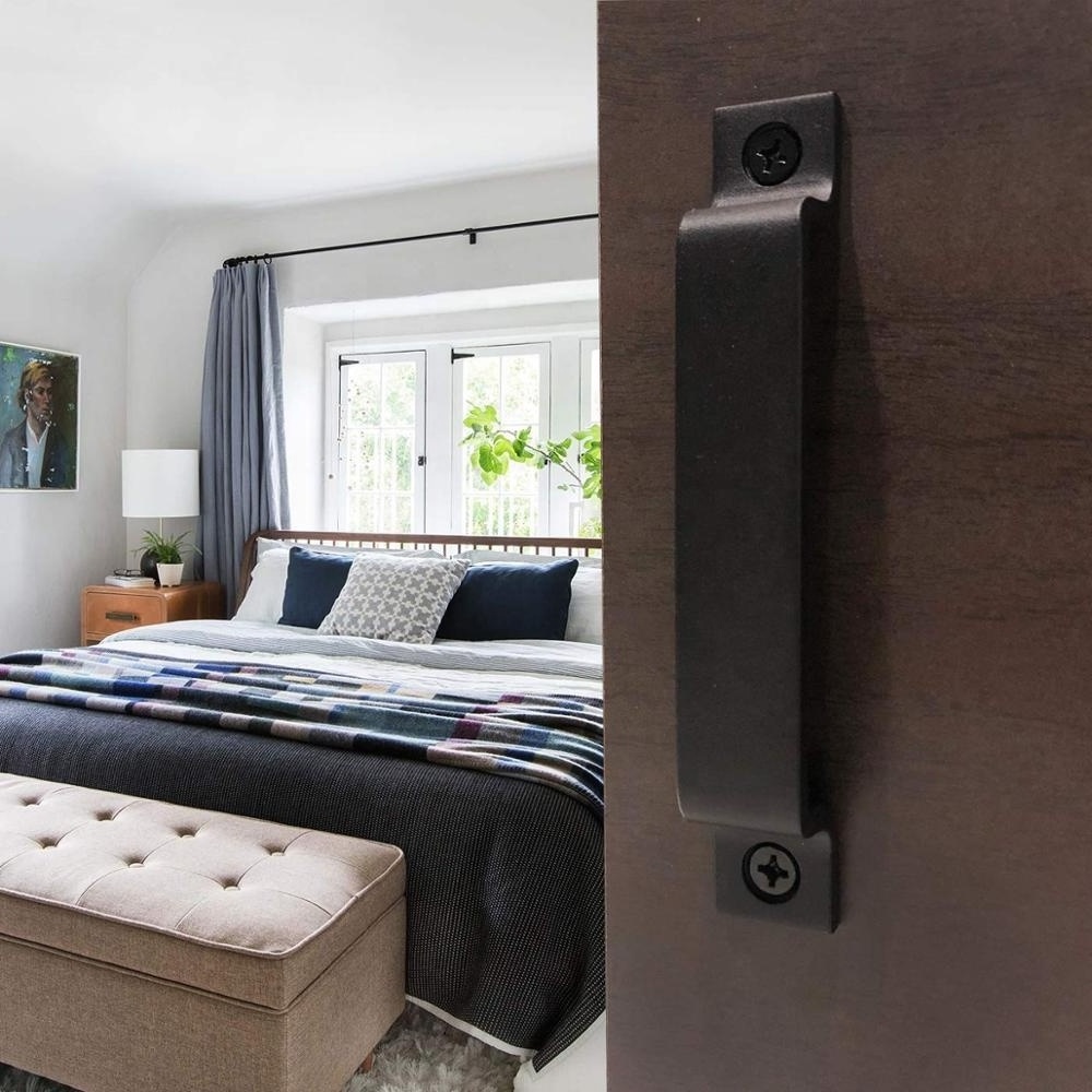 RHETECH Matte Black Barn Door Handle Pull for Sliding Barn Door Hardware