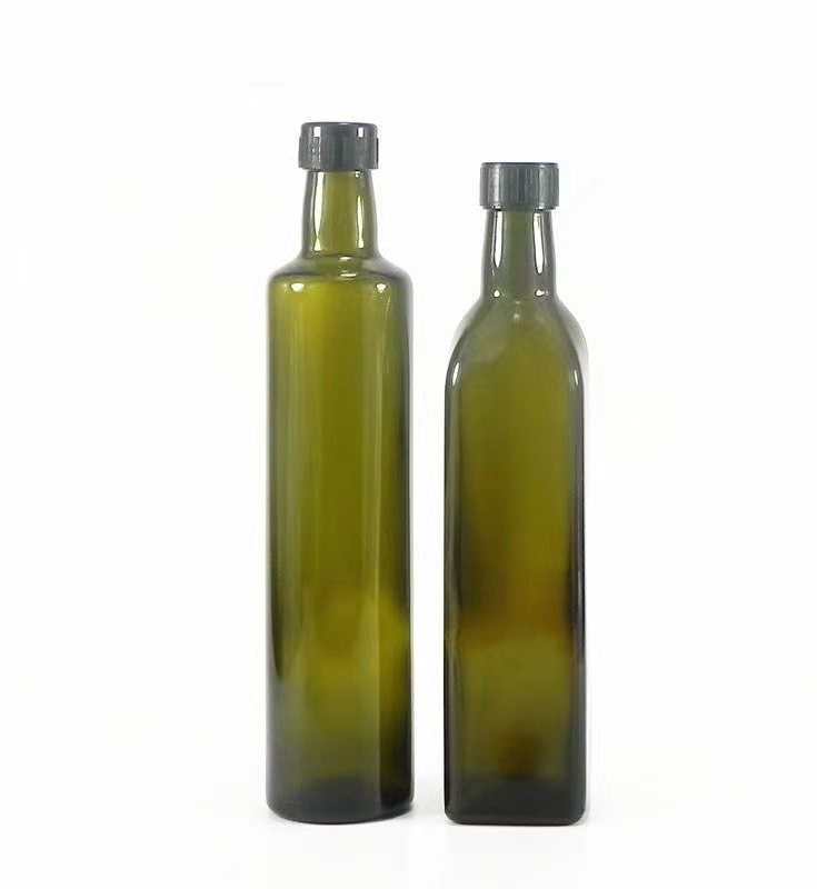 00ml 250ml 500ml 750ml 1000ml Glass Amber Olive Oil Bottles Round and Square Shape Cooking Oil Bottles Wholesale