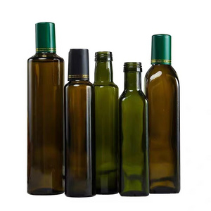 00ml 250ml 500ml 750ml 1000ml Glass Amber Olive Oil Bottles Round and Square Shape Cooking Oil Bottles Wholesale