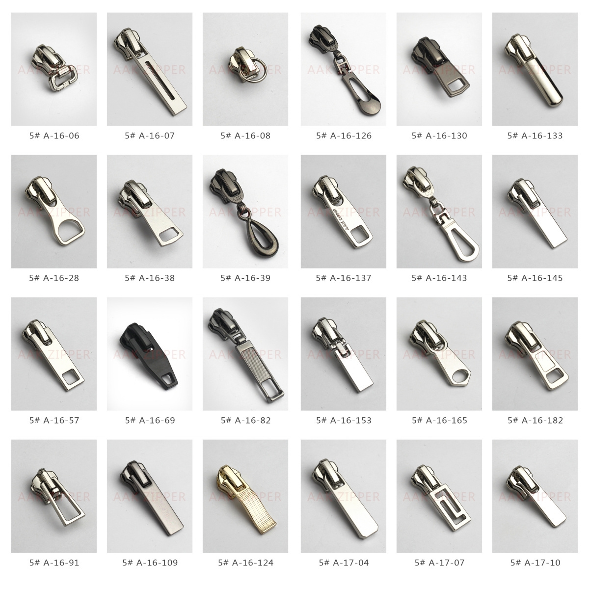 Multiple Styles Zipper Pull Tabs Wholesale Zipper Slider For Bag Garment 3 5 8 Custom Logo Zipper Head Metal Slider Puller