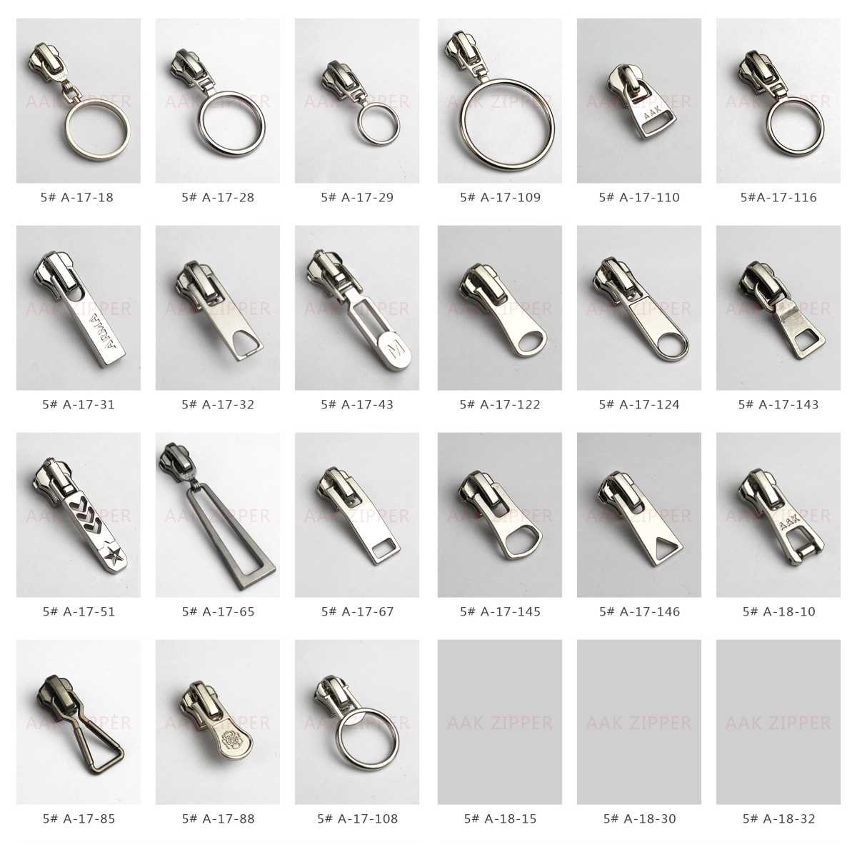 Multiple Styles Zipper Pull Tabs Wholesale Zipper Slider For Bag Garment 3 5 8 Custom Logo Zipper Head Metal Slider Puller