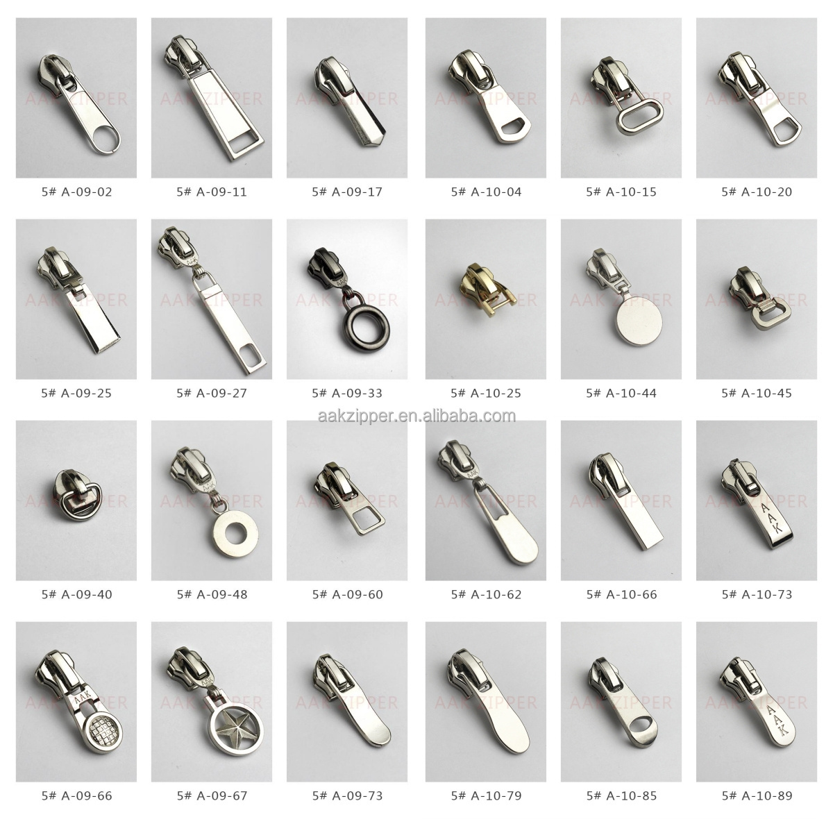 Multiple Styles Zipper Pull Tabs Wholesale Zipper Slider For Bag Garment 3 5 8 Custom Logo Zipper Head Metal Slider Puller