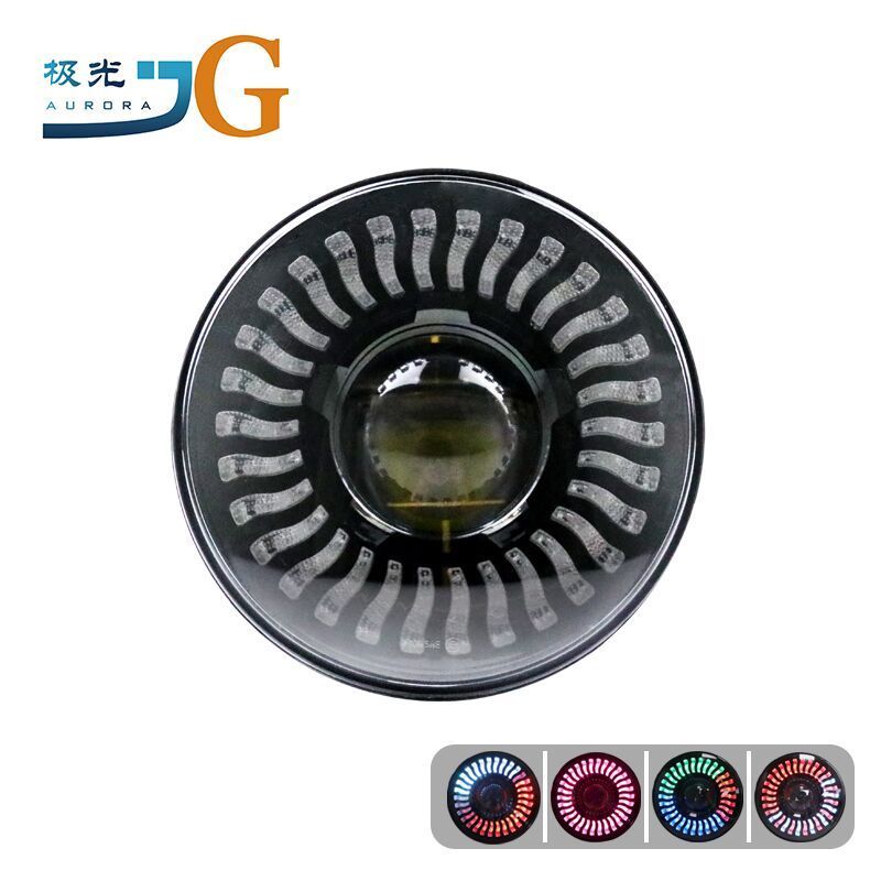 7 inch 50W App Control 50W RGB Round 12V With halo Laser LED Headlight for Jeep