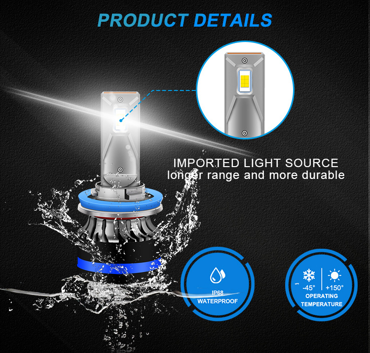 2021 New LED Bulb H4 H1 H3 H7 H8 H9 9005 9006 9012 Cars Lights Head Lamp Auto Kit 6000K Bulbs H11 Car Led Headlight