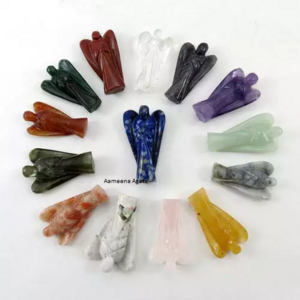 Mix crystal stone Angles Natural Agate mix Gemstone Angles Carved Crystal angel Polished Wholesale Angle Crystal for sale