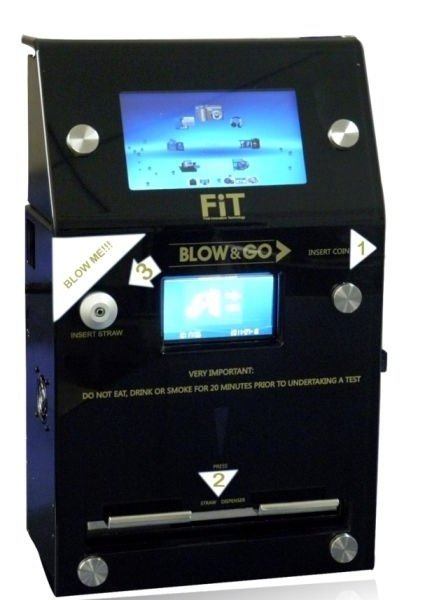 wall mount  factory new design Coins operated Alcohol test Multimedia Machine Breathalyzer