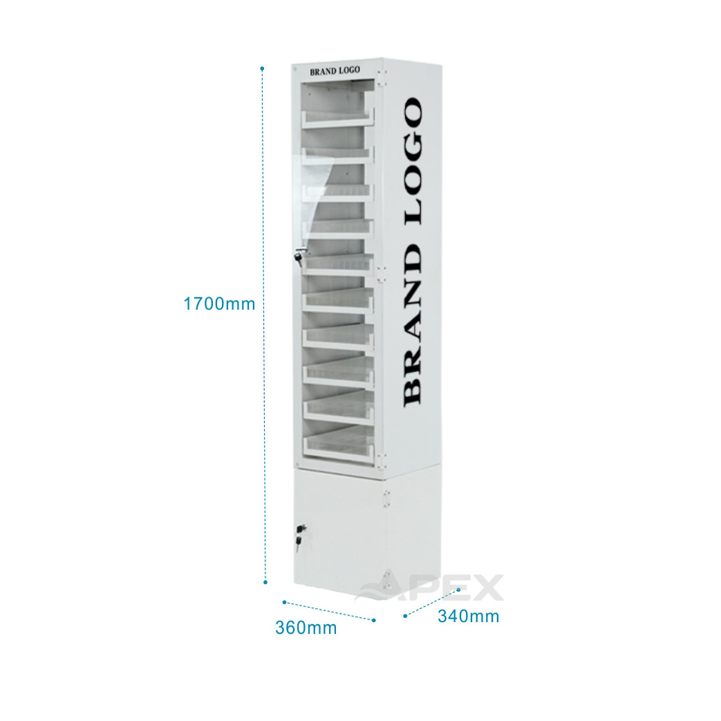 APEX Metal Smoke Shop Display Stand Lockable Clear Acrylic Door Multi ...