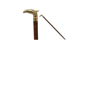 AARK Wooden Walking Stick with Brass Cane Handles