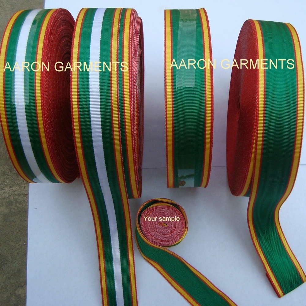 Moire Ribbon OEM Wholesale Custom Medal Moire Ribbons High Quality Rank Grosgrain Ribbon for Defense Rank & Medals