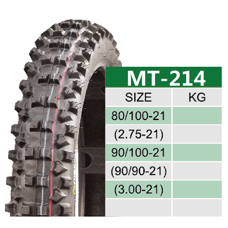 Motorcycle tire for enduro with a soft composition of 140/80/18 and 90/100/21