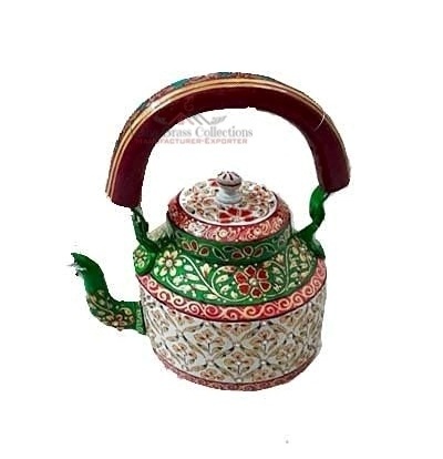 Black Yellow Hand Painted Traditional Tea Coffee Kettle Made In Aluminum Decorative Beautiful Customized Design Cheap Price