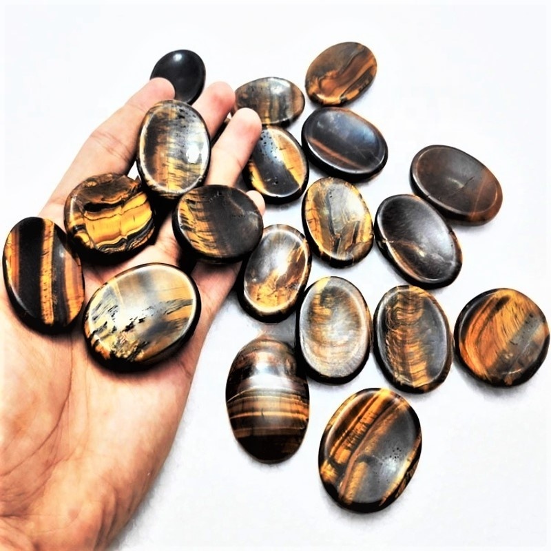 Wholesale Yellow Tiger Eye Crystal Worry Stones Natural Stones Crystal Crafts Reiki Rocks Minerals Feng Shui Jade Stone Therapy