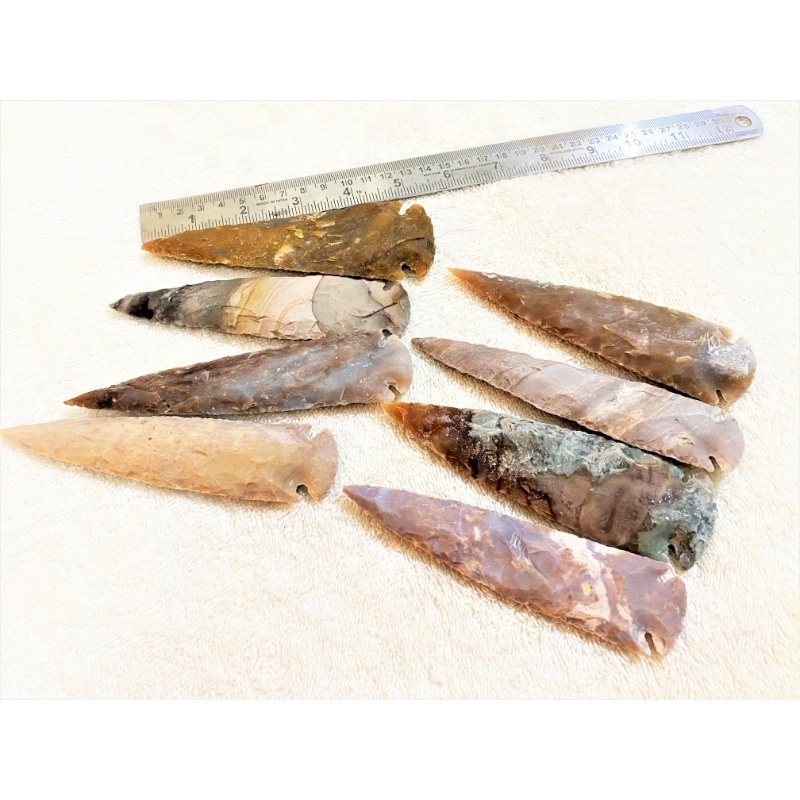 Handmade 5 Inch Agate Arrowheads Wholesale Natural Stones Crystal Crafts Reiki Rocks Jade Minerals Feng Shui Hunting Arrowheads