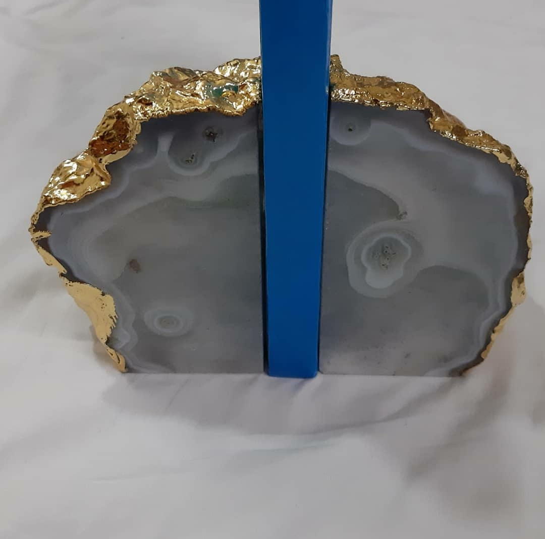 Wholesale Natural Stones Agate Bookend For Table Decoration Agate Book Holder Crystal Crafts Reiki Rocks Minerals Jade Bookends