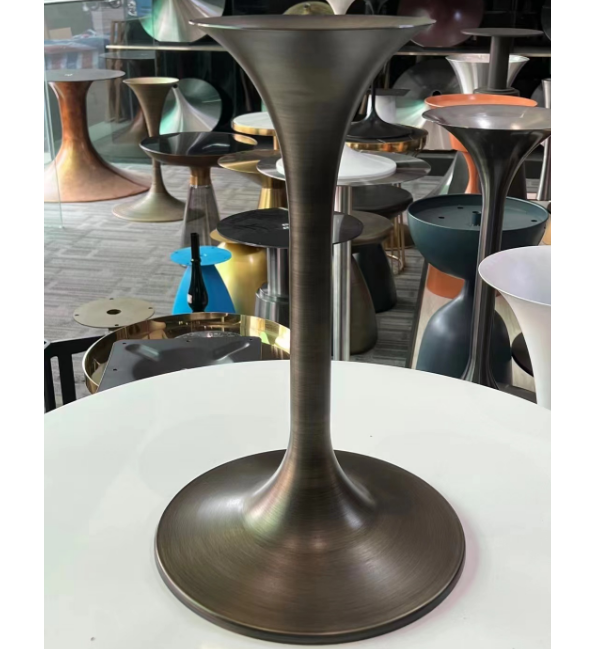 Tulip table base round gold steel brass table leg stand for hotel project  Foshan factory direct sale