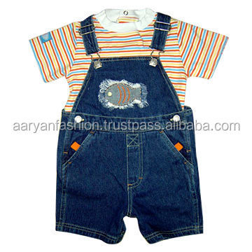 Kids Set Boys Clothing Sets Children 100% Cotton Customized Denim Fabric Knitted