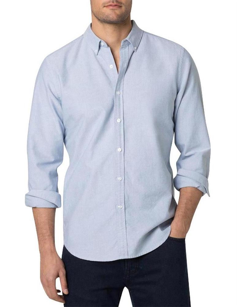 Men's Slim-fit Long-Sleeve Solid Oxford Shirt