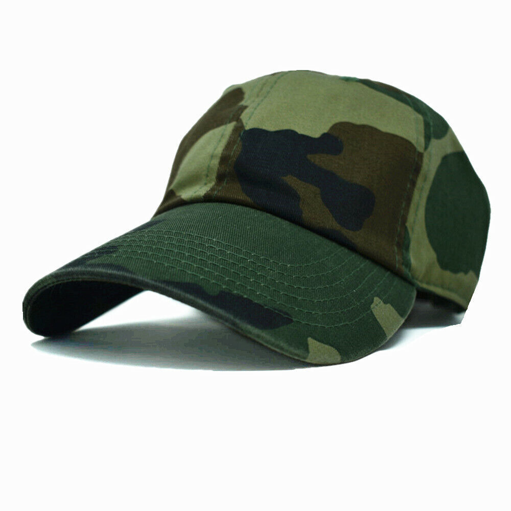 Customizable Polo Style Camouflage Hats Four Seasons Baseball Caps Hat Cotton Washed Adjustable Hats Cotton Plain Solid Ball Cap