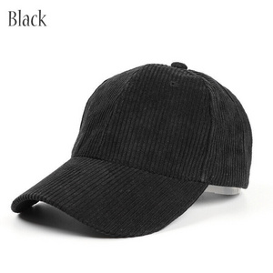 Men Women Corduroy Baseball Cap Vintage Adjustable Solid Color Hat Leisure Hats 100% Cotton 6 Panel Baseball Hat Dad Cap