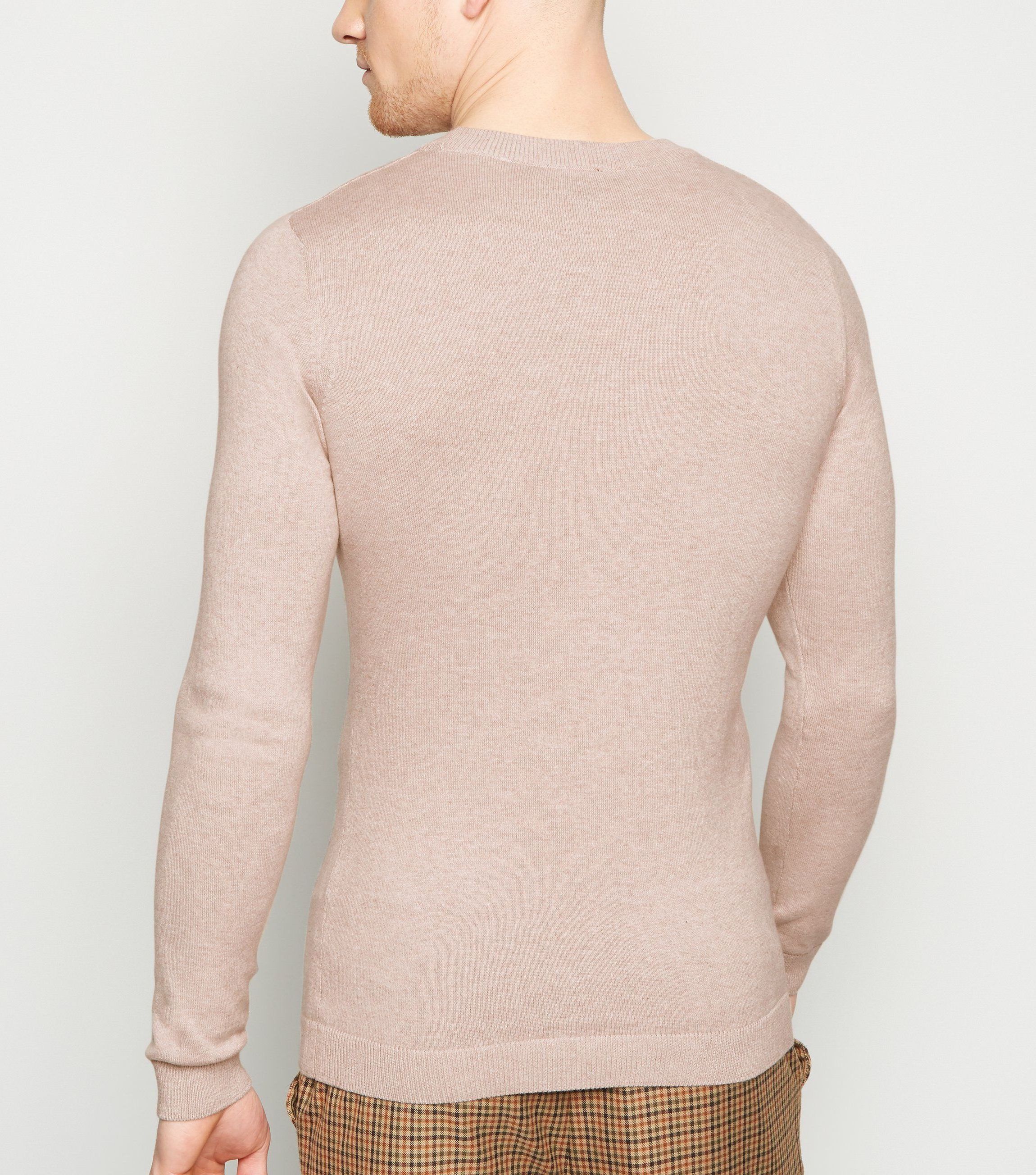 Custom make pattern cotton cashmere knitted wool crewneck sweater men