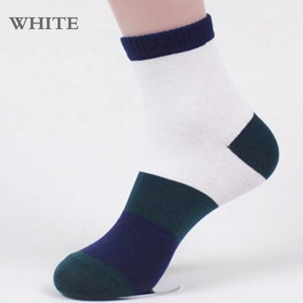 Wholesale Spring/Summer Men's Splicing Stripe Color Soft Cotton Casual Socks