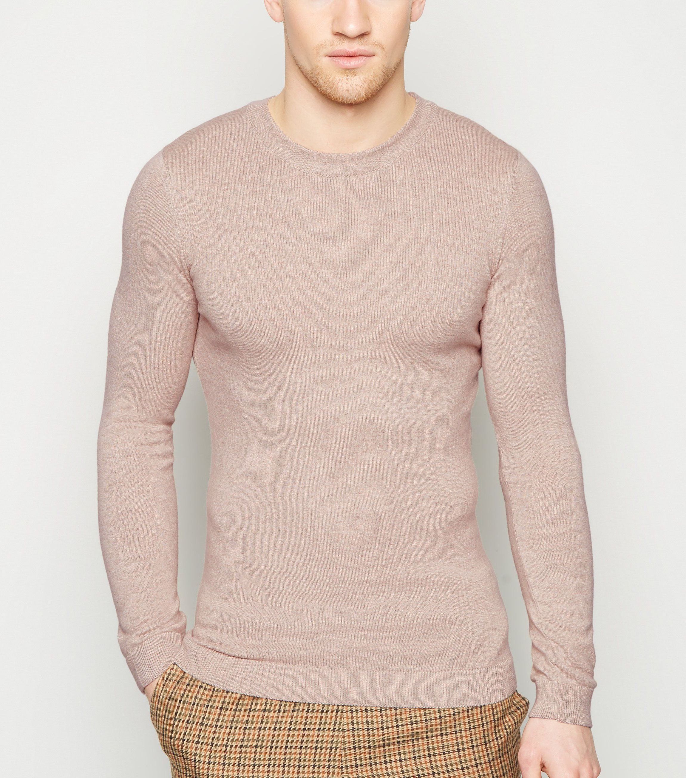 Custom make pattern cotton cashmere knitted wool crewneck sweater men