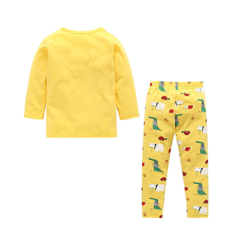 Wholesale Girls Sleepwear Pajamas Children Sleepwear 100% Organic Cotton Pajamas Long Sleeve Animal Kids Pajamas Special Print