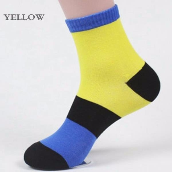 Wholesale Spring/Summer Men's Splicing Stripe Color Soft Cotton Casual Socks