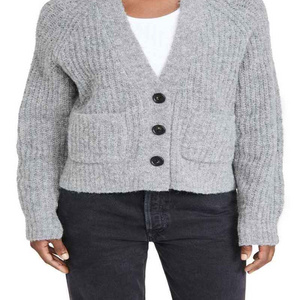 Bangladesh Factory High Quality Fashion Women Pocket Cardigans for Ladies Knit Long Cardigan Sweater