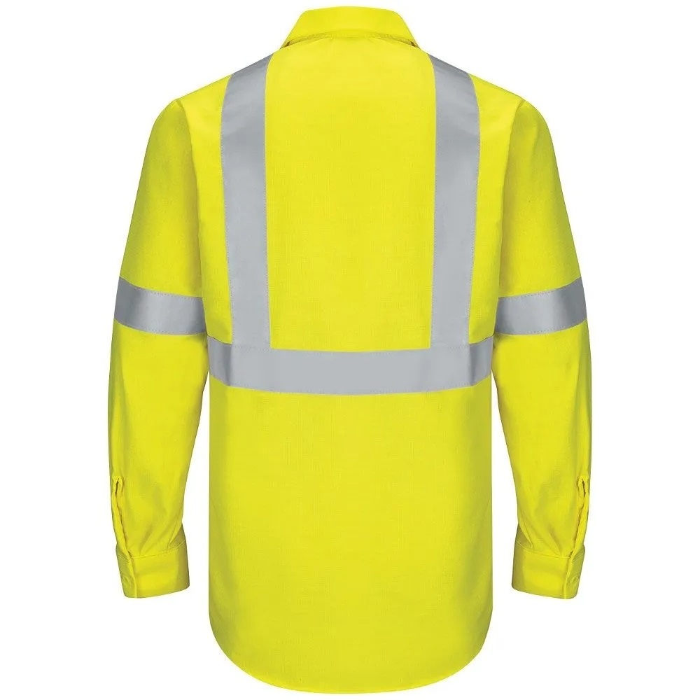 Wholesale Hi-Viz reflective ultrasoft flame retardant FR Long Sleeve Button Down Work Shirt