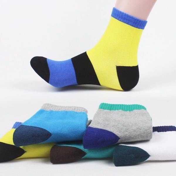 Wholesale Spring/Summer Men's Splicing Stripe Color Soft Cotton Casual Socks