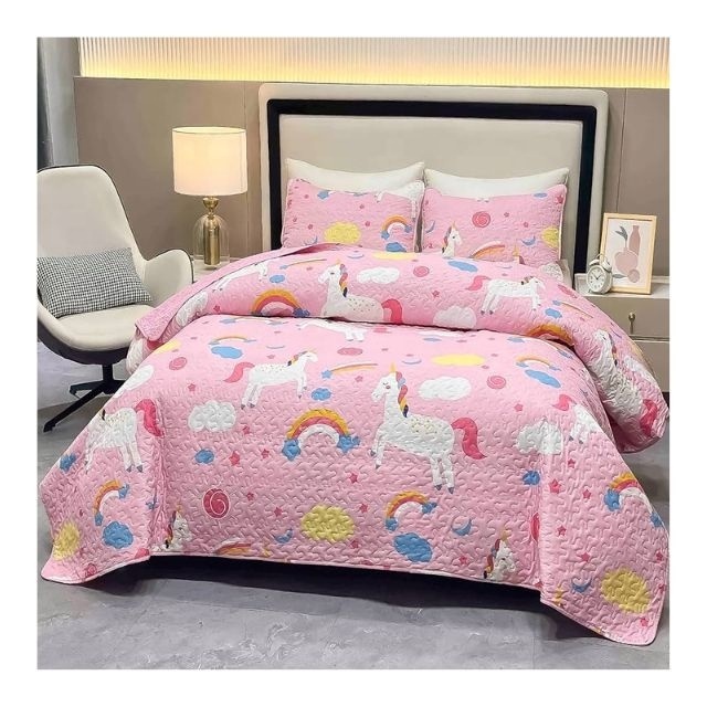 Pinky Mickiy Minniie Bedding Sets Embroidered Cartoon Cotton Bedspread with Dot Pattern Queen Duvet Covers for Children Girls